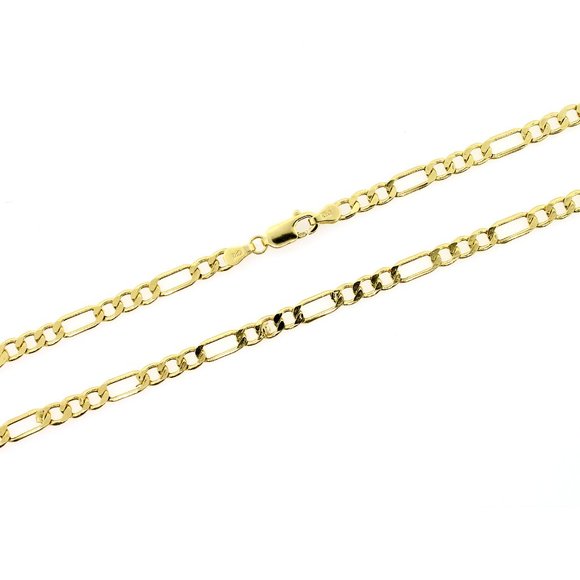 Real 10K Yellow Gold 3.5mm Figaro Link Chain Necklace 22" inch - Picture 3 of 6